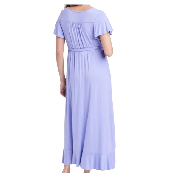NWOT Isabel by Ingrid+Isabel Midi/Maxi Lilac Maternity Dress Ruffles Sz L - Picture 3 of 12